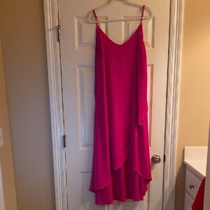 Bright Pink Layered Slip Dress